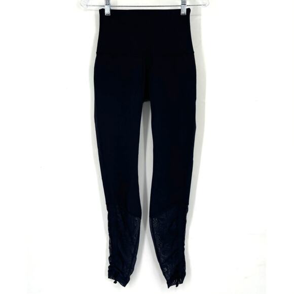 Lululemon Sweaty Endeavor Tight Size 6 Black Mesh 30" - Picture 1 of 9